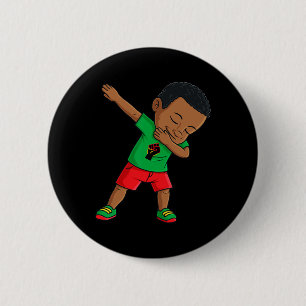 Dabbing Black King Juneteenth Boys Kids Dab  6 Cm Round Badge