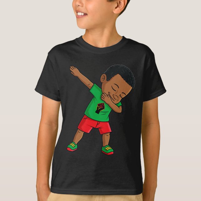 Dabbing Black King Juneteenth Boys Kids Dab  T-Shirt (Front)