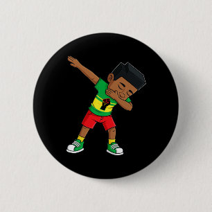 Dabbing Black King Juneteenth Brown Skin Boys Kids 6 Cm Round Badge
