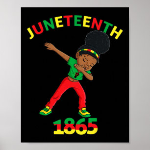 Dabbing Black Princess Juneteenth 1865 Brown Skin Poster