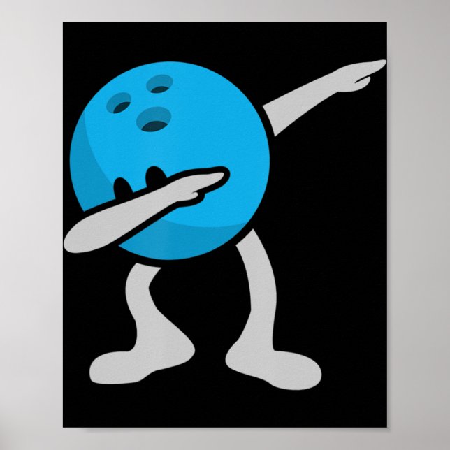 Dabbing Bowling  Birthday Party Bowling  Gift Poster (Front)