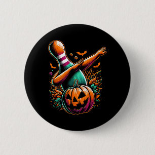 Dabbing Bowling Pin Pumpkin Spooky Halloween Bowli