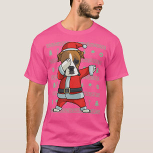 Dabbing Boxer Dog Funny Christmas Dab Dance T-Shirt