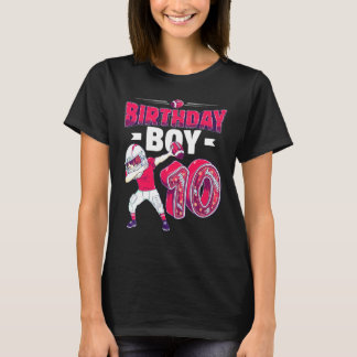 Dabbing Boy 10 Year Old American Football 10th Bir T-Shirt