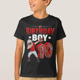 dabbing boy 10 year old American football 10th bir T-Shirt