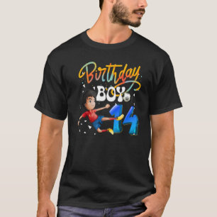 Dabbing Boy 14 Year Old Soccer Player 14th Birthda T-Shirt
