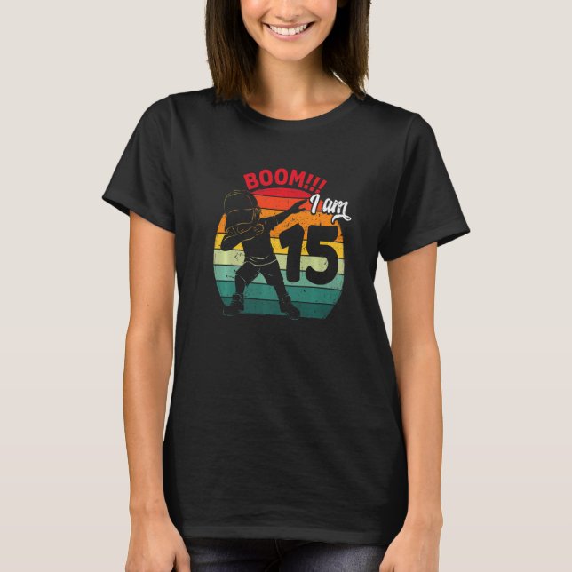 Dabbing Boy 15th Birthday Party Fifteen 15 Years O T-Shirt (Front)