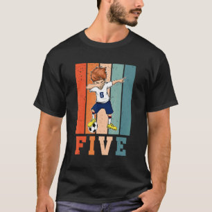 Dabbing Boy 5 Year Old Soccer Player Vintage 5th B T-Shirt