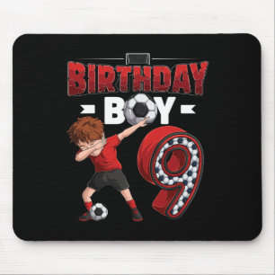 Dabbing Boy 9 Year Old Soccer Player 9th Birthday  Mouse Pad