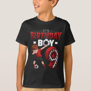 Dabbing Boy 9 Year Old Soccer Player 9th Birthday T-Shirt