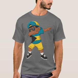 Dabbing Boy Bahamian Bahamas Flag Kids Dab Dance T-Shirt