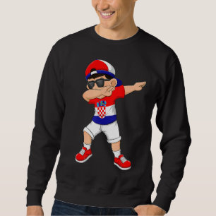 Dabbing Boy Croatian Croatia Flag Kids Dab Dance Sweatshirt