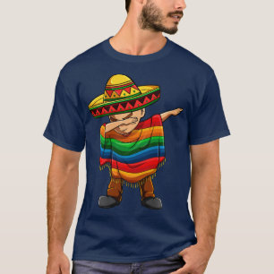 Dabbing Boy Mexican Poncho Cinco de Mayo Sombrero T-Shirt