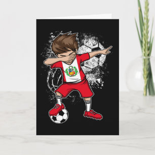 Dabbing Boy Peru Soccer Shirt Jersey Peruvian Foot Card