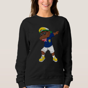 Dabbing Boy Turks And Caicos Flag Kids Dab Dance Sweatshirt
