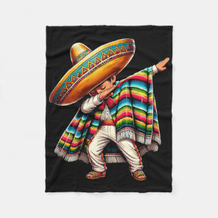 Dabbing Boys Mexican Poncho Cinco De Mayo 1 Fleece Blanket