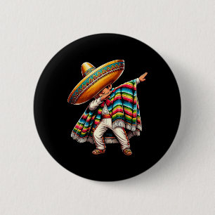 Dabbing Boys Mexican Poncho Cinco De Mayo 6 Cm Round Badge