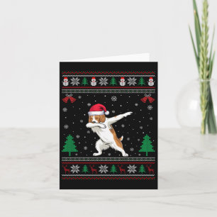 Dabbing Brittany Spaniel Dog Santa Hat Boys Girls Card