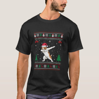 Dabbing Brittany Spaniel Dog Santa Hat Boys Girls  T-Shirt