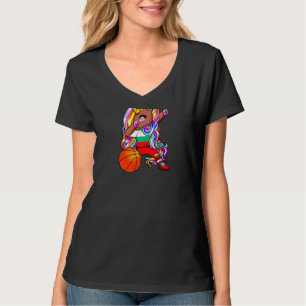 Dabbing Brown Skin Unicorn Bulgaria Basketball Jer T-Shirt