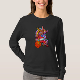 Dabbing Brown Skin Unicorn Singapore Basketball Fa T-Shirt