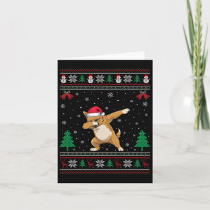 Dabbing Brussels Griffon Dog Santa Hat Boys Girls  Card