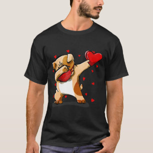 Dabbing Bulldog Face Mask Dab Dance Valentine Gift T-Shirt