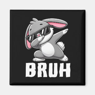 Dabbing Bunny Bruh Meme Easter Day Dab Bunny Teens Magnet