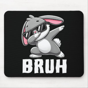 Dabbing Bunny Bruh Meme Easter Day Dab Bunny Teens Mouse Pad
