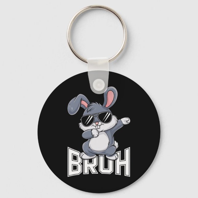 Dabbing Bunny Easter Bruh1  Key Ring (Front)