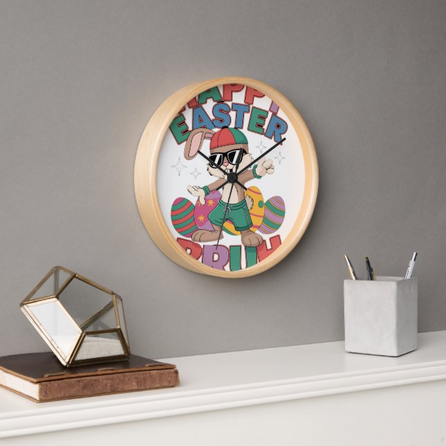Dabbing Bunny Easter Bruh Clock (Office)