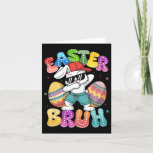 Dabbing Bunny Easter Bruh Meme Funny Saying Teens  Card