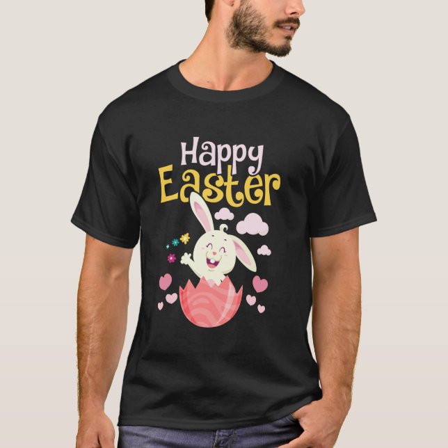 Dabbing Bunny Easter Celebration T-Shirt (Front)