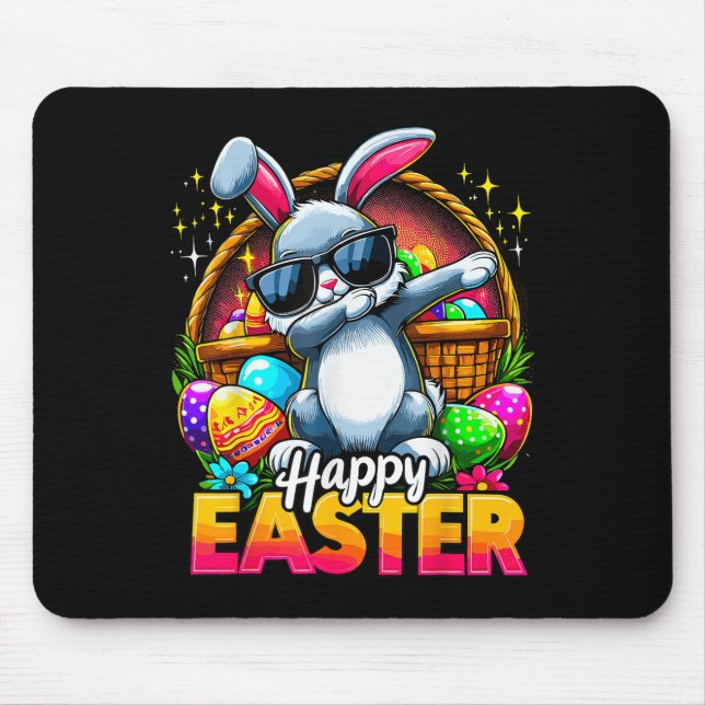 Dabbing Bunny Easter Day Rabbit Happy Easter  Mouse Pad (Front)