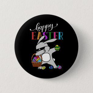 Dabbing Bunny Happy Easter Day Outfit  6 Cm Round Badge