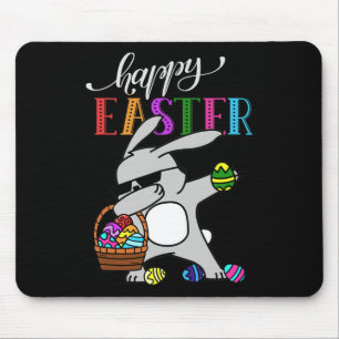 Dabbing Bunny Happy Easter Day Outfit Mouse Pad