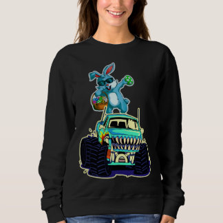 Dabbing Bunny Happy Easter Monster Truck  Kids Boy Sweatshirt