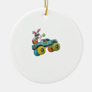 Dabbing Bunny Happy Easter Monster Truck Lovers Ki Ceramic Tree Decoration