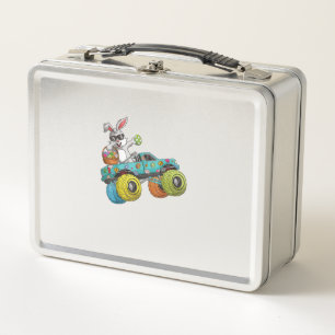 Dabbing Bunny Happy Easter Monster Truck Lovers Ki Metal Lunch Box