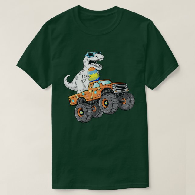 Dabbing Bunny Happy Easter Monster Truck Lovers Ki T-Shirt (Design Front)