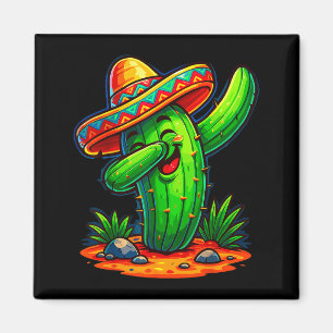 Dabbing cactus cinco de mayo mexican magnet