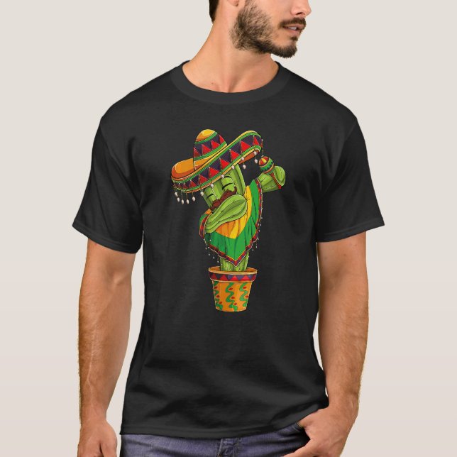 Dabbing Cactus Cinco De Mayo Mexican Poncho Boys K T-Shirt (Front)