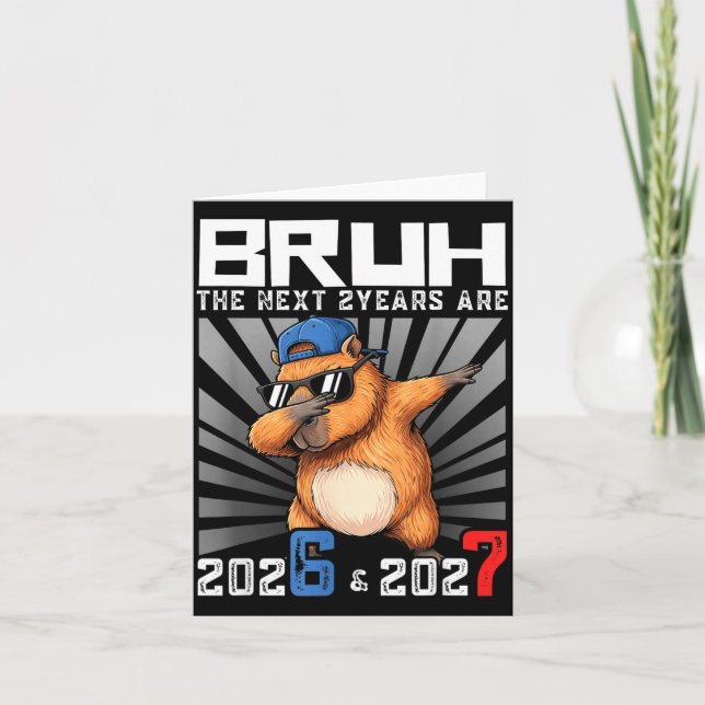 Dabbing Capybara 67 Nye 2026 Boys Kids New Year Ev Card (Front)