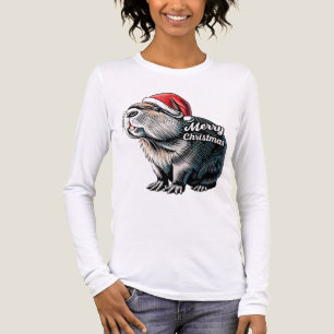 Dabbing Capybara Christmas Santa – Funny Holiday  Tri-Blend Shirt