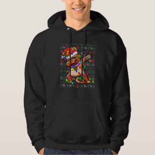 Dabbing Cat Fairy Lights Ugly Christmas Sweater Co