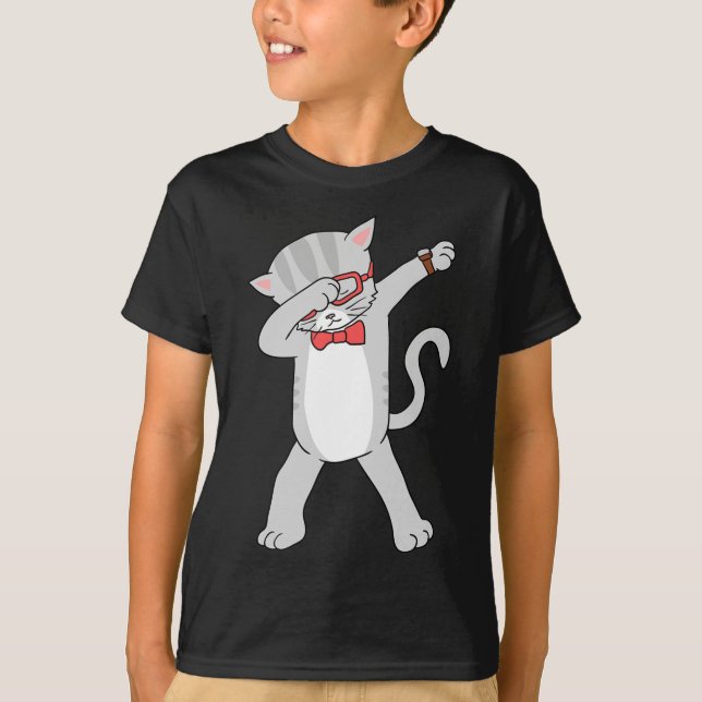 Dabbing Cat Funny Dab Gift Cat Tee  (Front)