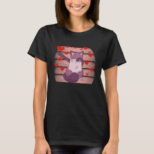 Dabbing Cat Heart Valentine's Day Kitten Dab Dance T-Shirt