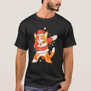Dabbing Cat In Christmas Costume Cat  Dab Dance T-Shirt