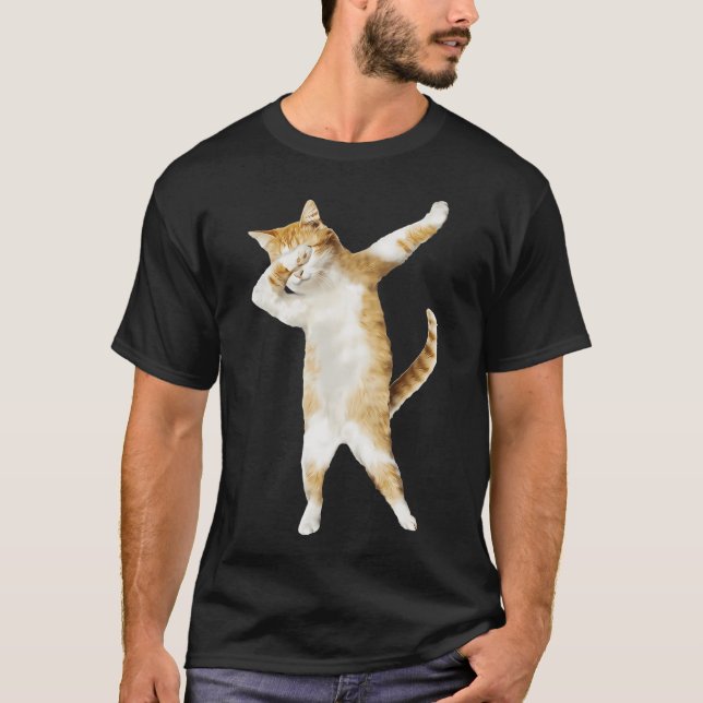 Dabbing Cat Kitten Funny Dab Cool Dance Kitty T-Shirt (Front)