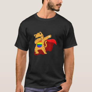 Dabbing Cat Lgbt Flag Equality Pride T-Shirt